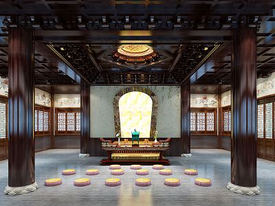 Chinese Buddhist Hall 3d model