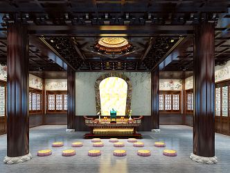 Chinese Buddhist Hall 3d model