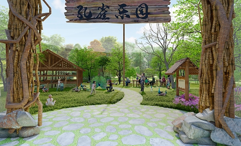 New Chinese Zoo Peacock Paradise 3d model