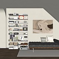 Modern Middle Ancient Bauhaus Orbital Bookshelf Orbital Bookcase Partition Decorative Ornaments Table Lamp Aromatherapy Record Machine Decorative Painting 3d model