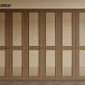 Wooden Double Doors With Grid Lattice Panels For Interior Door