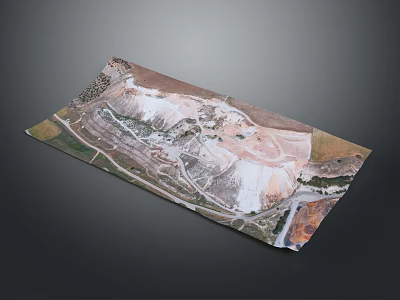 Open Pit Mined Terrain With Layered Slopes Access Roads And Excavated Areas 3d model