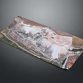 Open Pit Mined Terrain With Layered Slopes Access Roads And Excavated Areas