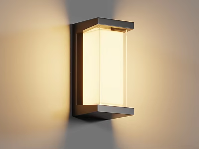 Modern Outdoor Wall Light With Black Frame Glass Shade And Warm Illumination 3d model