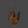 Cute Orange Baby Dragon Game Movie Character With Green Eyes And Wings