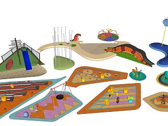 modern play equipment children's equipment children's activity area play area equipment 3d model