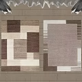 Modern Square Carpet Fabric Patchwork Carpet 3d model