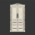 Classic White Storage Wardrobe With Elegant Carved Details Double Doors And Drawers