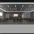 Fire Truck Garage With Red Walls Number Signs Green Floor Lockers Long Ceiling Lights