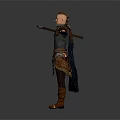 Man Dressed in Medieval Cloak and Leather Armor With Outstretched Arms