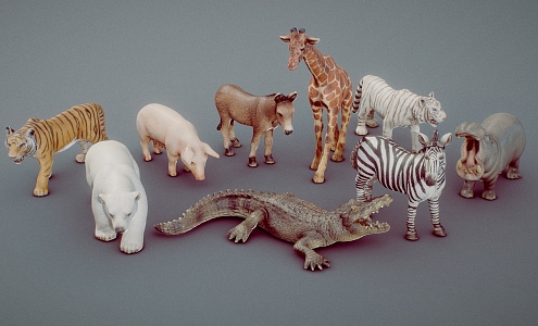 Zoo animals reptiles 3d model