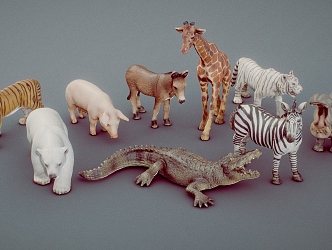 Zoo animals reptiles 3d model