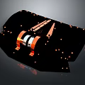 Precision Mechanical Device With Black Base Orange Silver Components And Fixing Points