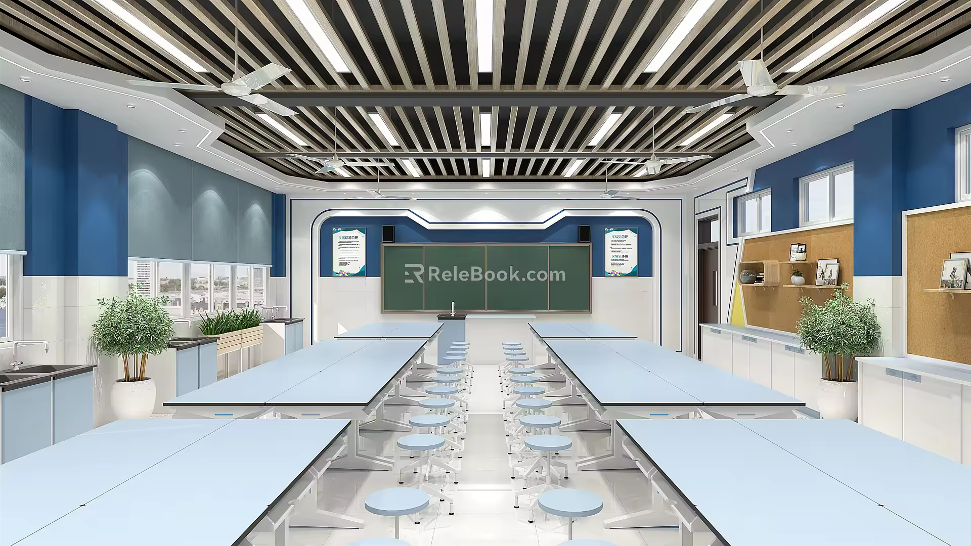 Modern classroom science and technology classroom 3d model