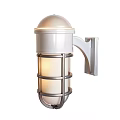 Modern White Wall Mounted Lamp with Metal Frame and Dome Shaped Shade