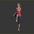 Woman In Pink Tank Top Doing Leg Lift Exercise With Dark Leggings And White Shoes