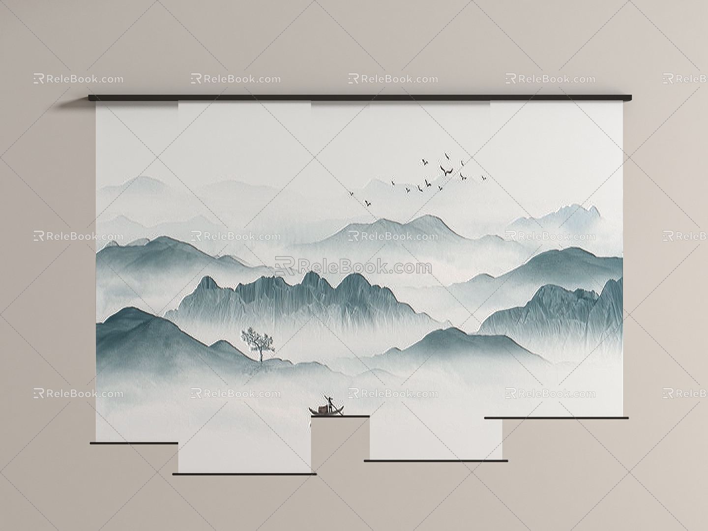 New Chinese Style Door Curtain 3d model