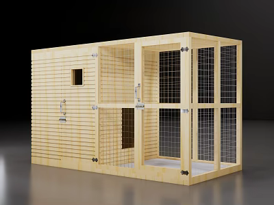 Light Wood Decorative Ornament Set With Grid Doors Small Window And Smooth Surface 3d model