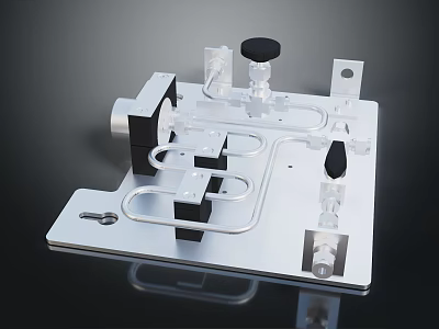 Metal Hardware Tool Component With Durable Structure Mounting Holes And Adjustable Knobs 3d model