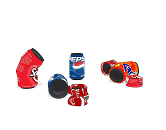Modern cans 3d model