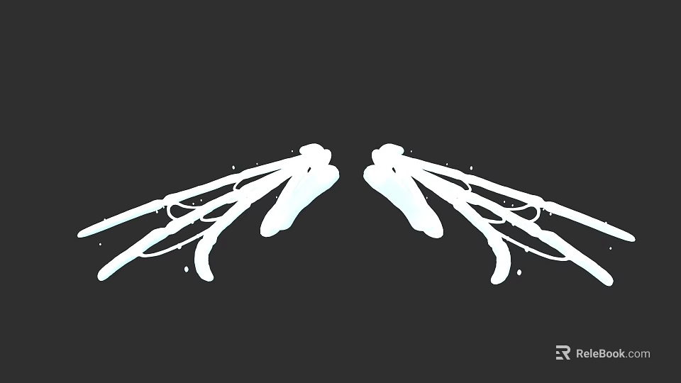 Game And Movie Character With White Symmetric Wings And Mythical Design 3d model 