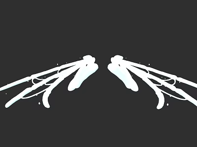 Game And Movie Character With White Symmetric Wings And Mythical Design 3d model
