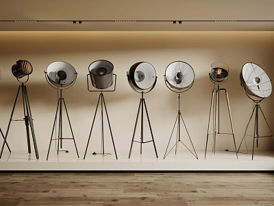Modern Floor Lamps Display With Various Designs 3d model