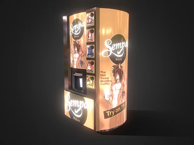 Semra Commercial Coffee Vending Machine With Beverage Display And Coffee Options 3d model