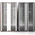 Modern Glass Door Display Cabinet With Open Shelves For Home Living Room Storage