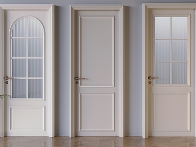 French Cream Style Glass Door Changhong Glass Swing Door French Solid Wood Single Door model