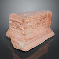 Intricately Carved Red Sandstone Pedestal With Decorative Patterns And Ancient Design