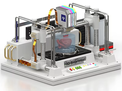 Advanced 3D Bioprinter Industrial Equipment For Biological Tissue Printing Applications 3d model
