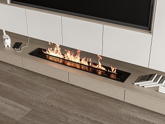 Modern Fireplace Flame 3d model