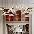 Luxurious Duplex Living Room With Art Decor And Chandelier