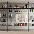 Ornaments Combination Bookshelf Bookcase Teapot 3d model