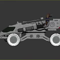 Modern Military Vehicle With Armored Gray Green Body Large Wheels And Roof Exhaust Pipes