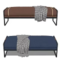 Modern bed end stool 3d model