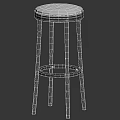 Modern White and Gray Bar Stools with Metal Frame and Padded Seats
