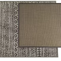 Modern Square Area Rug with Geometric Pattern Solid Color Brown Beige Woven Design