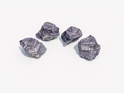 Natural Purple Stone and Wood Pieces for Decorative Home Decoration Use 3d model