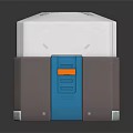 Cube Shaped Display Cabinet Shelf With White Top And Gray Blue Sides For Retail Storage