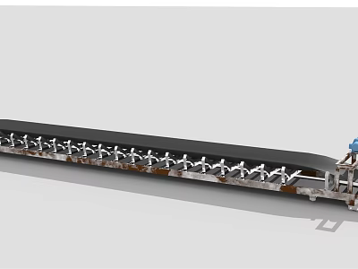 Industrial Conveyor Belt System With Metal Frame And Efficient Material Transportation 3d model