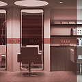 Modern Barber Shop Online Celebrity Hairdressing Shop 3d model