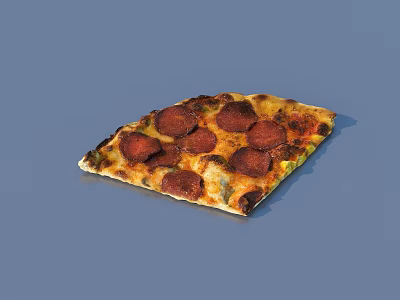 Delicious Pepperoni Pizza Slice With Melted Cheese Fresh Vegetables And Crispy Crust 3d model
