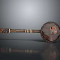 Handcrafted Traditional Musical Instrument with Wooden Body Round Soundbox and Painted Artwork