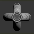 Futuristic White Mechanical Device Featuring Gray Details Multiple Support Legs Control Panels And Circular Top