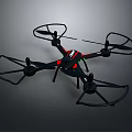 Black And Red Quadcopter Drone With Propeller Guards And Stable Flight Design 3d model