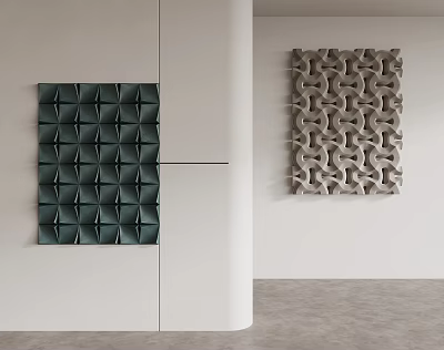 Modern Geometric Wall Decor In Minimalist Space 3d model