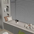 Cozy Modern Bay Window Seat Design With Cushions Pillows Stuffed Toy And Blinds