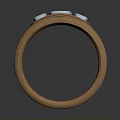 Stylish Copper Ring With Round Opal Gemstones And Orange Accents On Textured Band